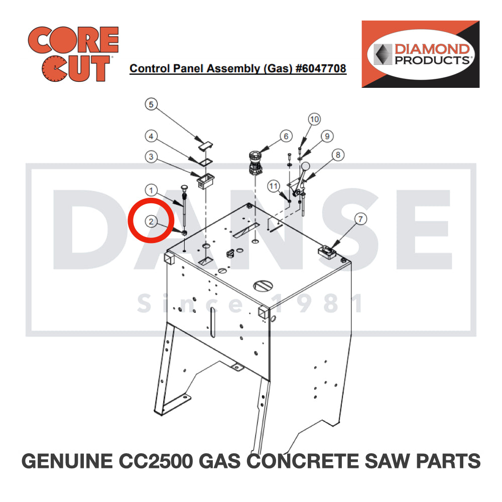 Hex Nut, 3/8-24 2900148 for CC2500 Saw by Core Cut Diamond Products
