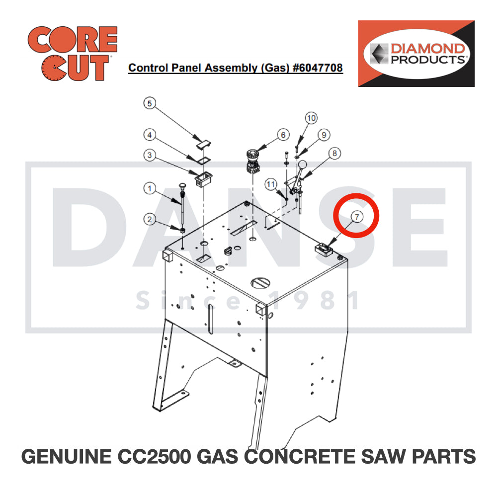 Tach/Hour Meter, W/#6 Screws 2801502 for CC2500 Saw by Core Cut Diamond Products