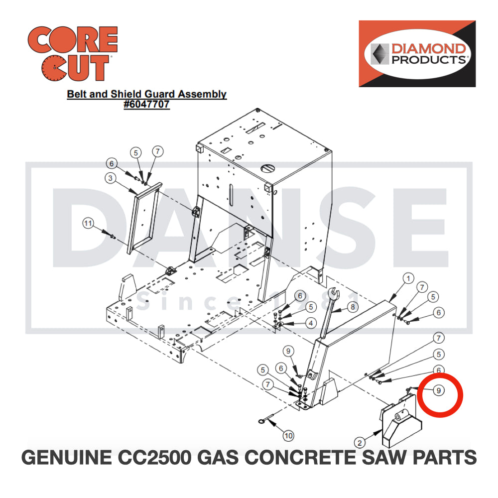 Wing Screw, M6 x 16mm 2900307 for CC2500 Saw by Core Cut Diamond Products