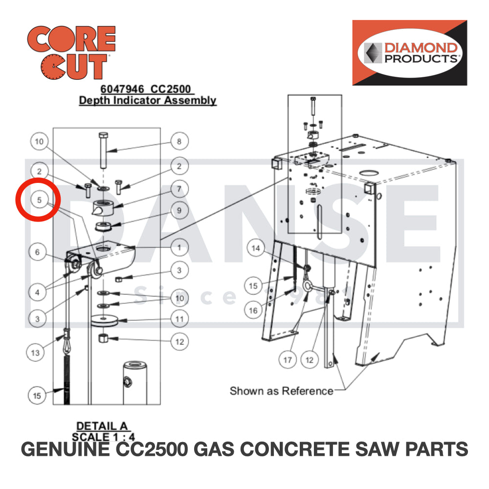 Cap Screw, Hex Hd., 1/4-20 x 1" 2900008 for CC2500 Saw by Core Cut Diamond Products