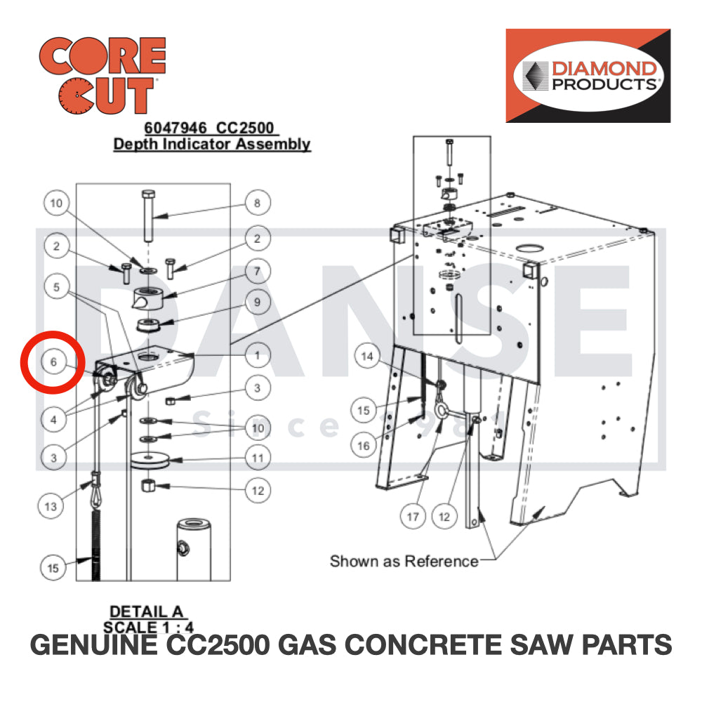 Lock Nut, 1/4-20 Nylon 2900010 for CC2500 Saw by Core Cut Diamond Products