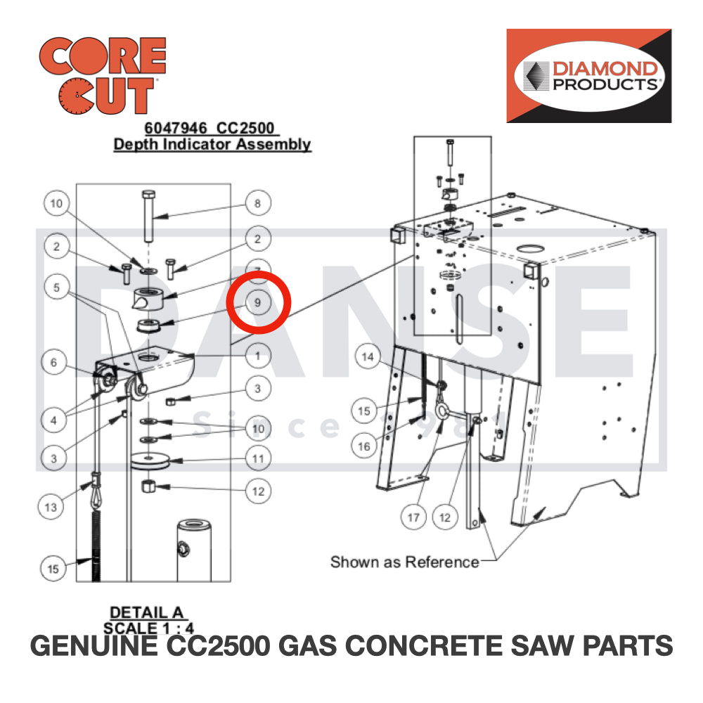 Flange Bearing, 3/8" 2500145 for CC2500 Saw by Core Cut Diamond Products