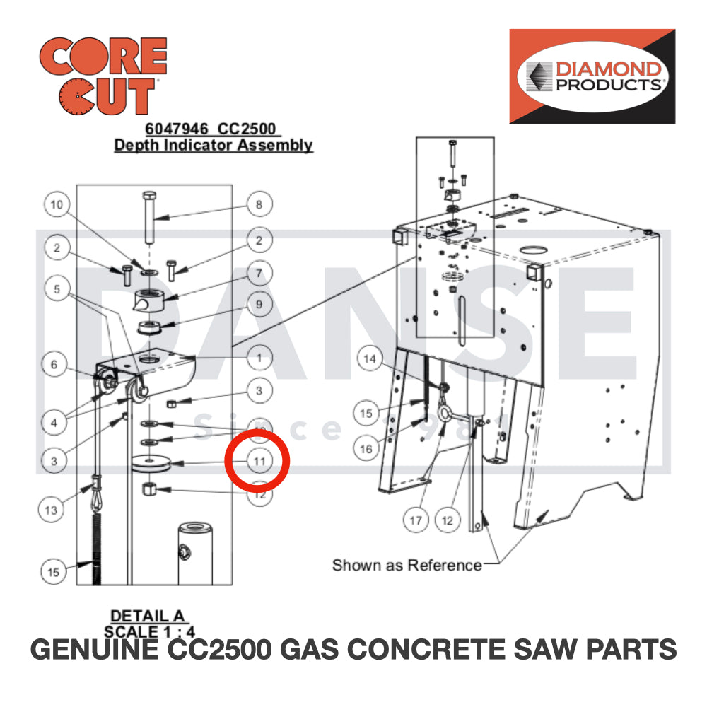 Cable Pulley, 2" 6010093 for CC2500 Saw by Core Cut Diamond Products