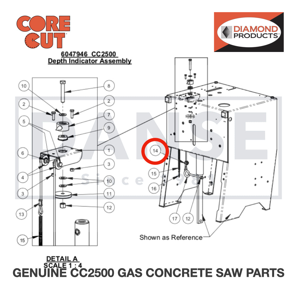 Cable Clamp 2500214 for CC2500 Saw by Core Cut Diamond Products