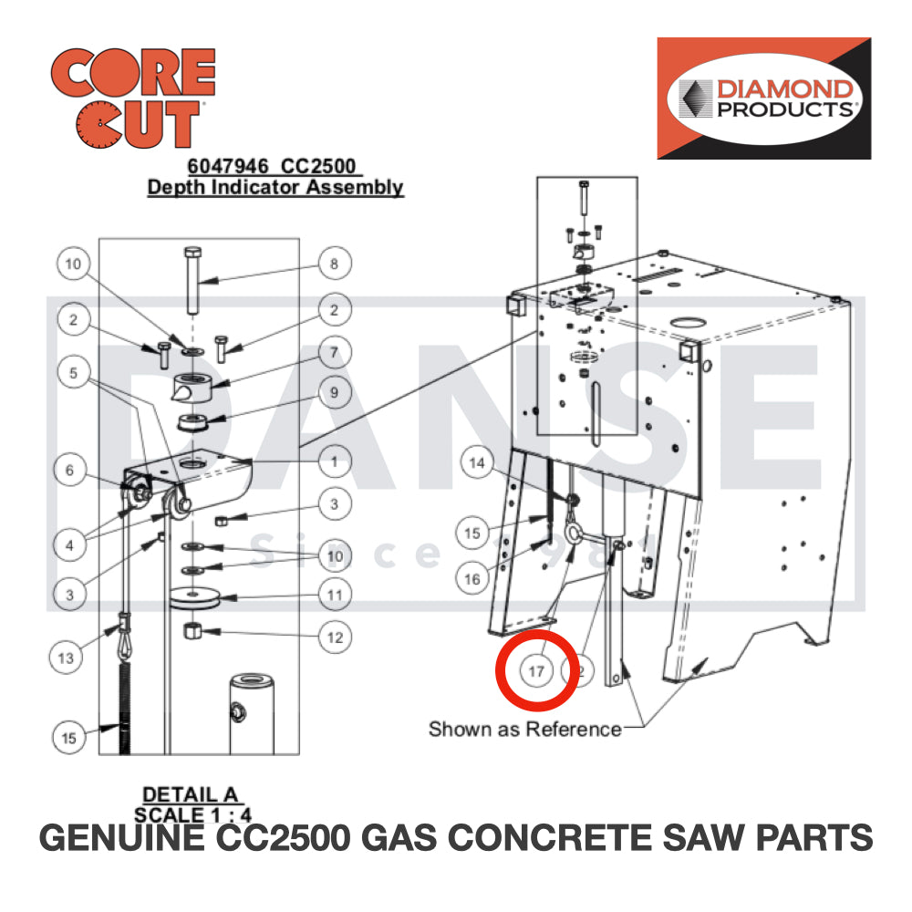 Eyebolt, 3/8-16 x 6" 2900964 for CC2500 Saw by Core Cut Diamond Products