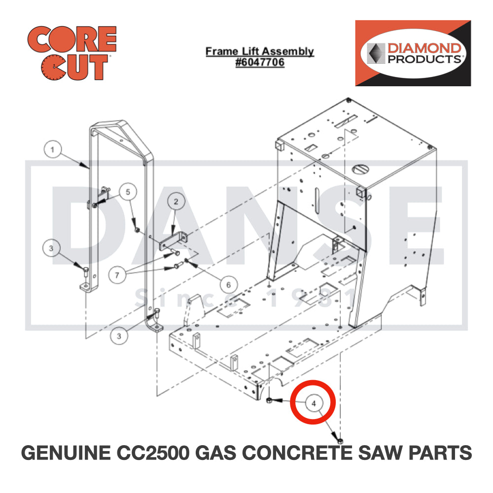 Lock Nut, M12-1.75 Nylon Insert 2900327 for CC2500 Saw by Core Cut Diamond Products