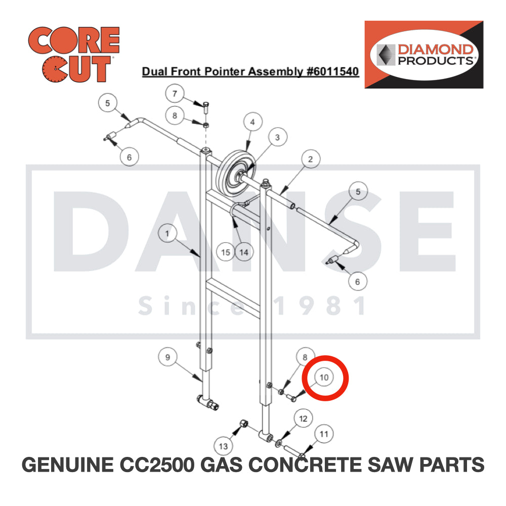 Cap Screw, Hex Hd., 3/8-16 x 1" 2900005 for CC2500 Saw by Core Cut Diamond Products
