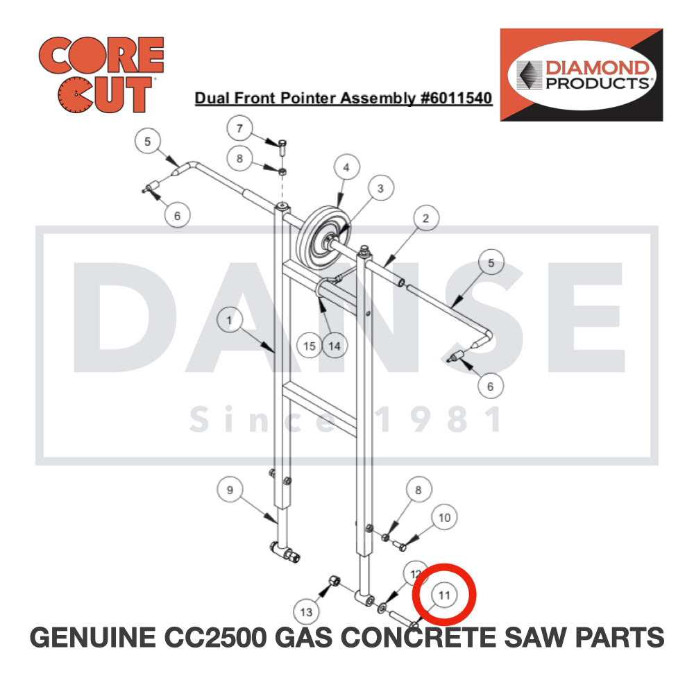 Cap Screw, Hex Hd., 1/2-13 x 2-3/4" 2900105 for CC2500 Saw by Core Cut Diamond Products