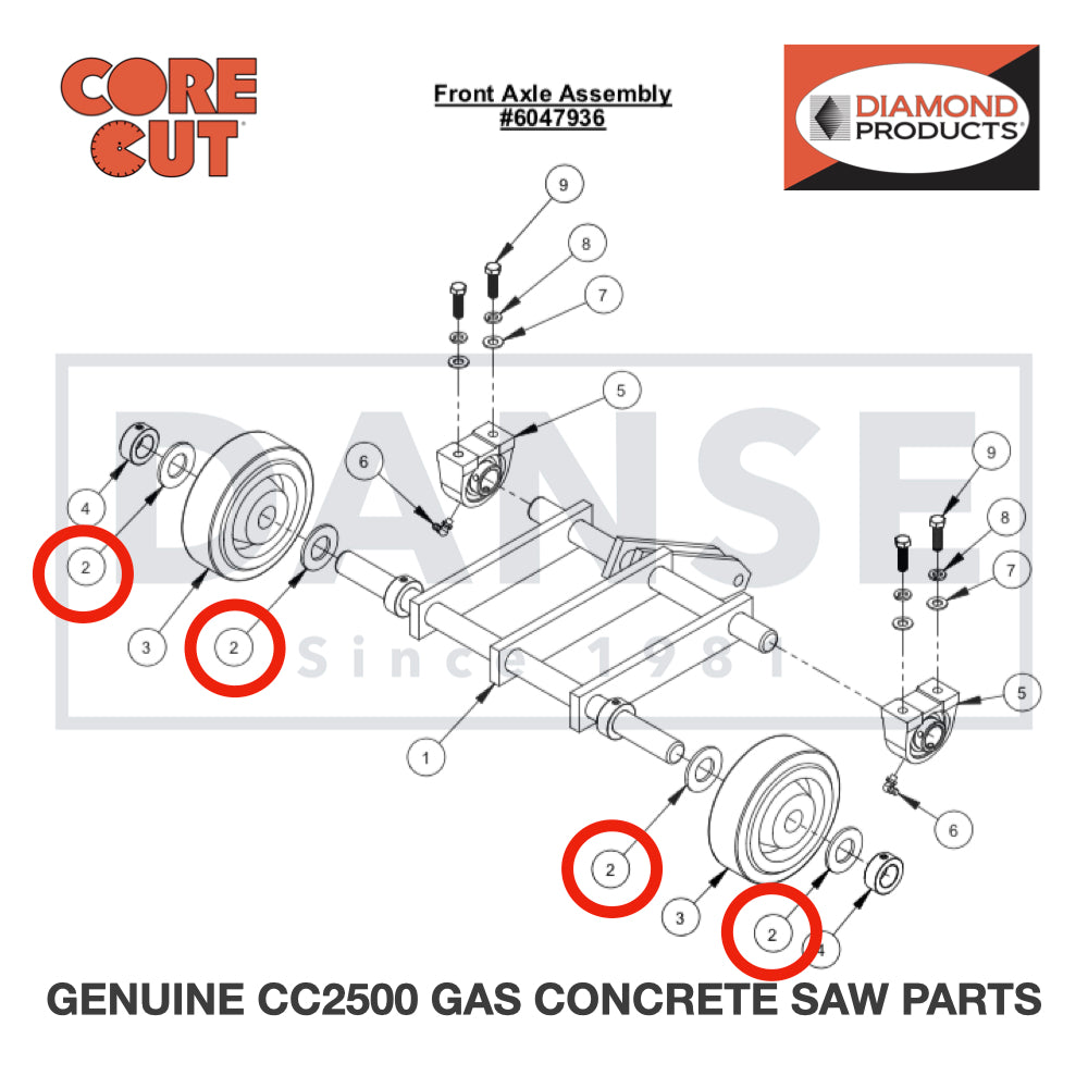 Flat Washer, 1" SAE 2900295 for CC2500 Saw by Core Cut Diamond Products