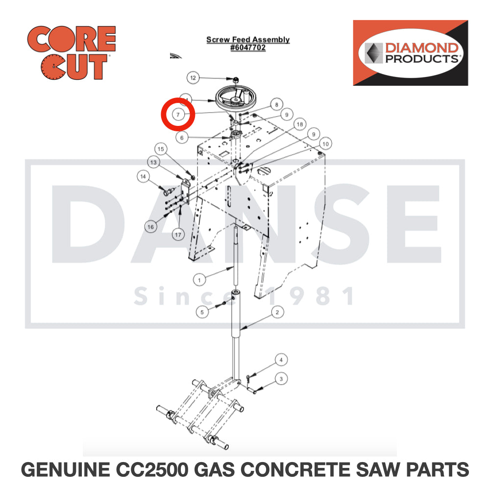Spacer Tube 7/8 x 1/2 6047931 for CC2500 Saw by Core Cut Diamond Products