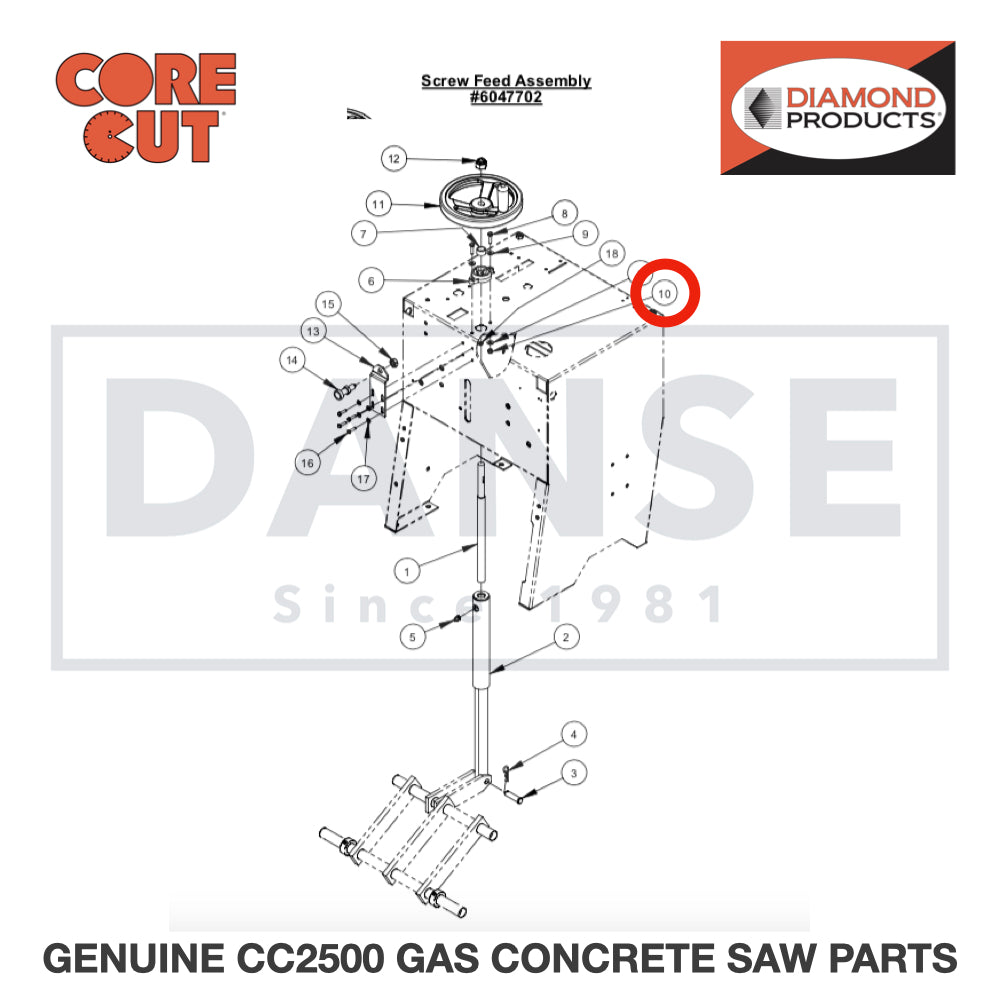 Lock Nut, M6 Nylon 2900302 for CC2500 Saw by Core Cut Diamond Products