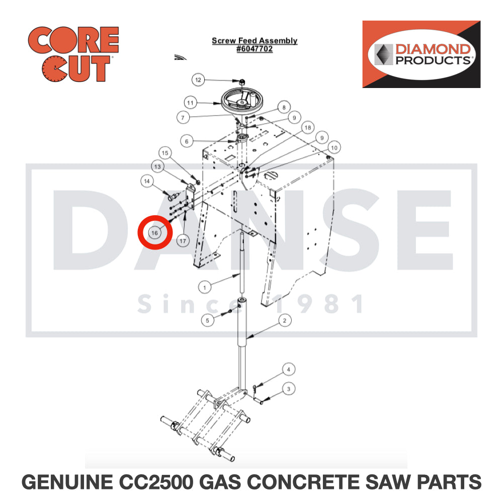 Cap Screw, Hex Hd., M5 x 20mm 2900309 for CC2500 Saw by Core Cut Diamond Products