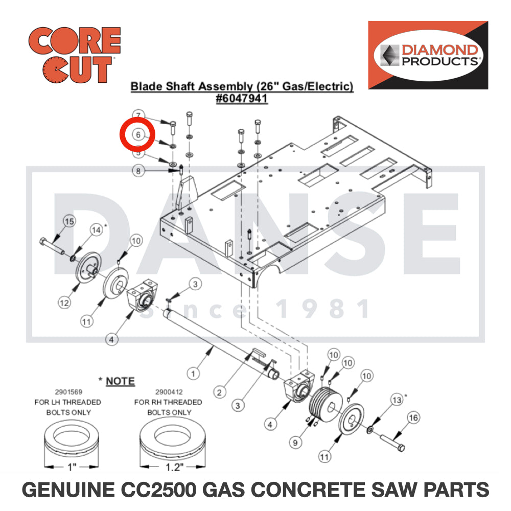 Lock Washer, 1/2" Split 2900084 for CC2500 Saw by Core Cut Diamond Products