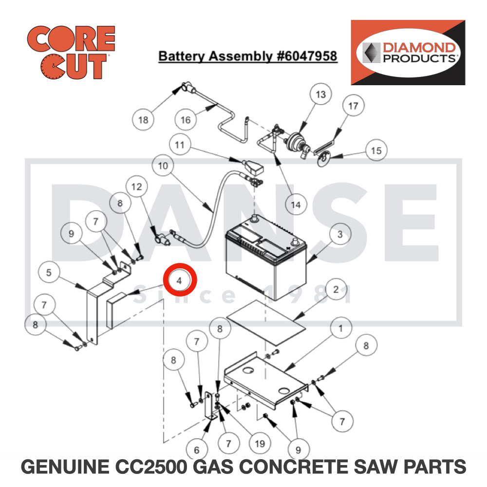 Rubber Strip 6048077 for CC2500 Saw by Core Cut Diamond Products