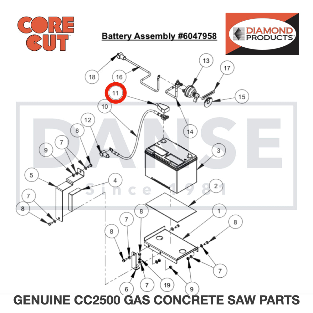 Battery Boot, Large (Black) 2800257 for CC2500 Saw by Core Cut Diamond Products