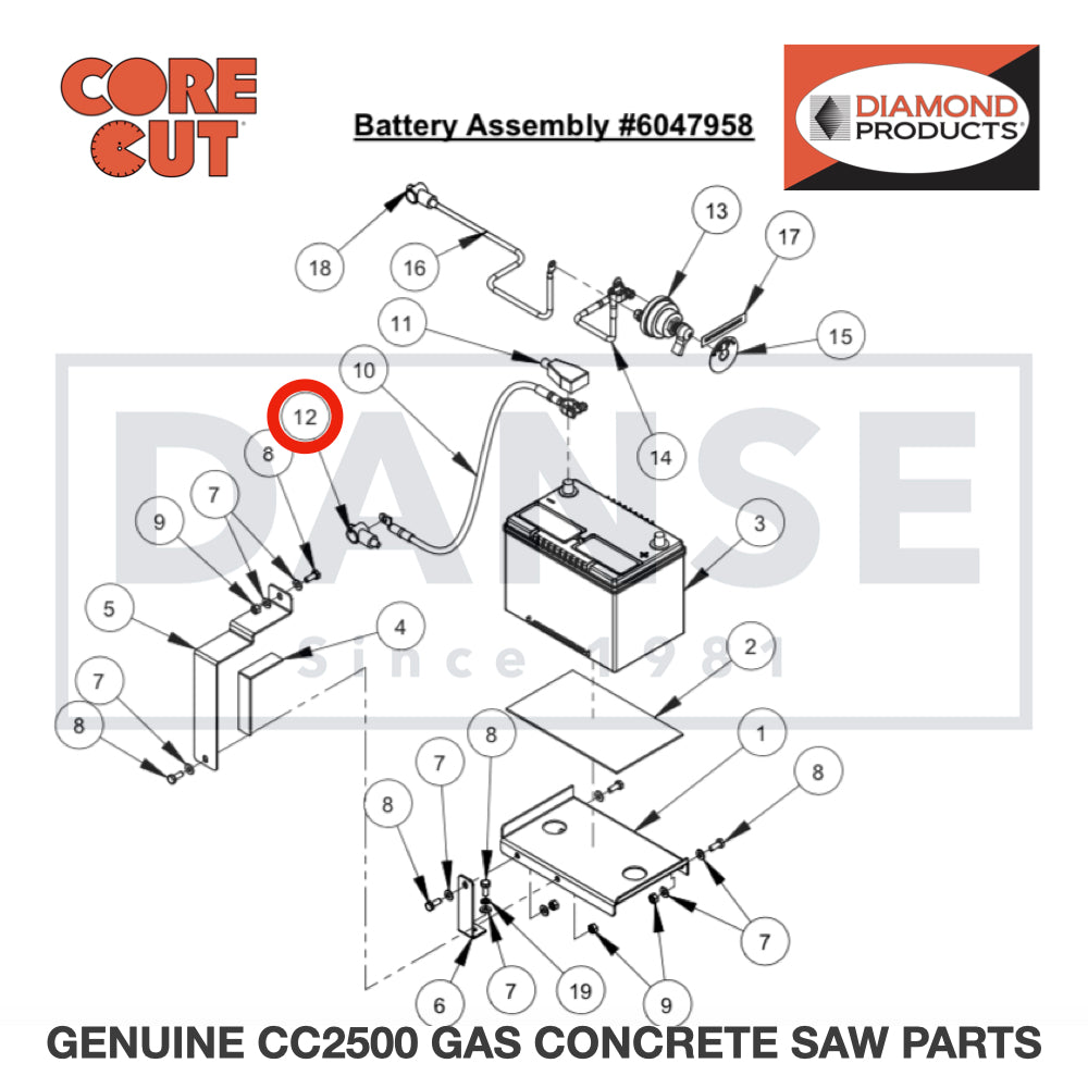 Battery Boot, Small (Black) 2800198 for CC2500 Saw by Core Cut Diamond Products
