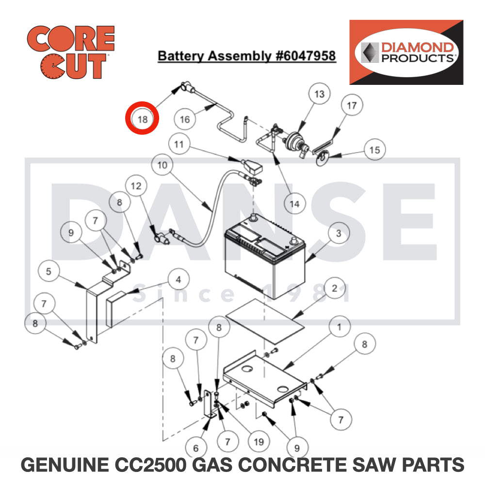Battery Boot, Small (Red) 2800197 for CC2500 Saw by Core Cut Diamond Products