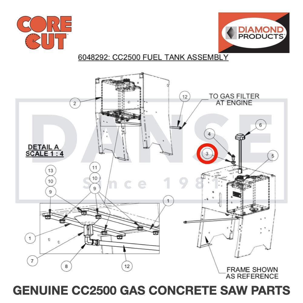 Grommet 2506716 for CC2500 Saw by Core Cut Diamond Products