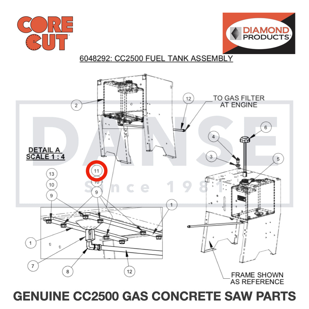Cap Screw M8-1.25X20mm 2900329 for CC2500 Saw by Core Cut Diamond Products