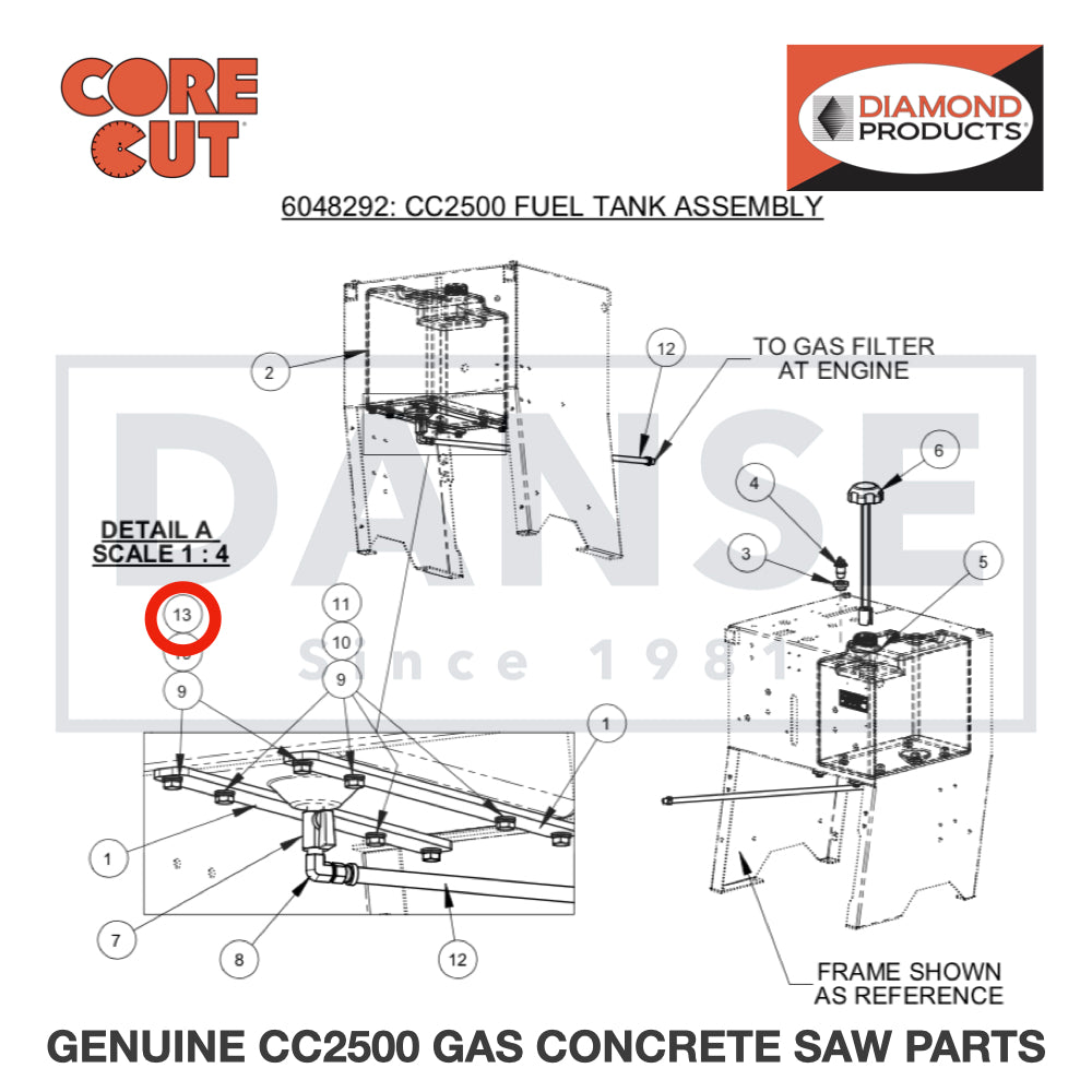 Cap Screw 2900360 for CC2500 Saw by Core Cut Diamond Products