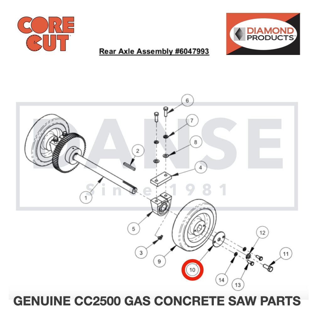 Wheel Mount Washer 6010026 for CC2500 Saw by Core Cut Diamond Products