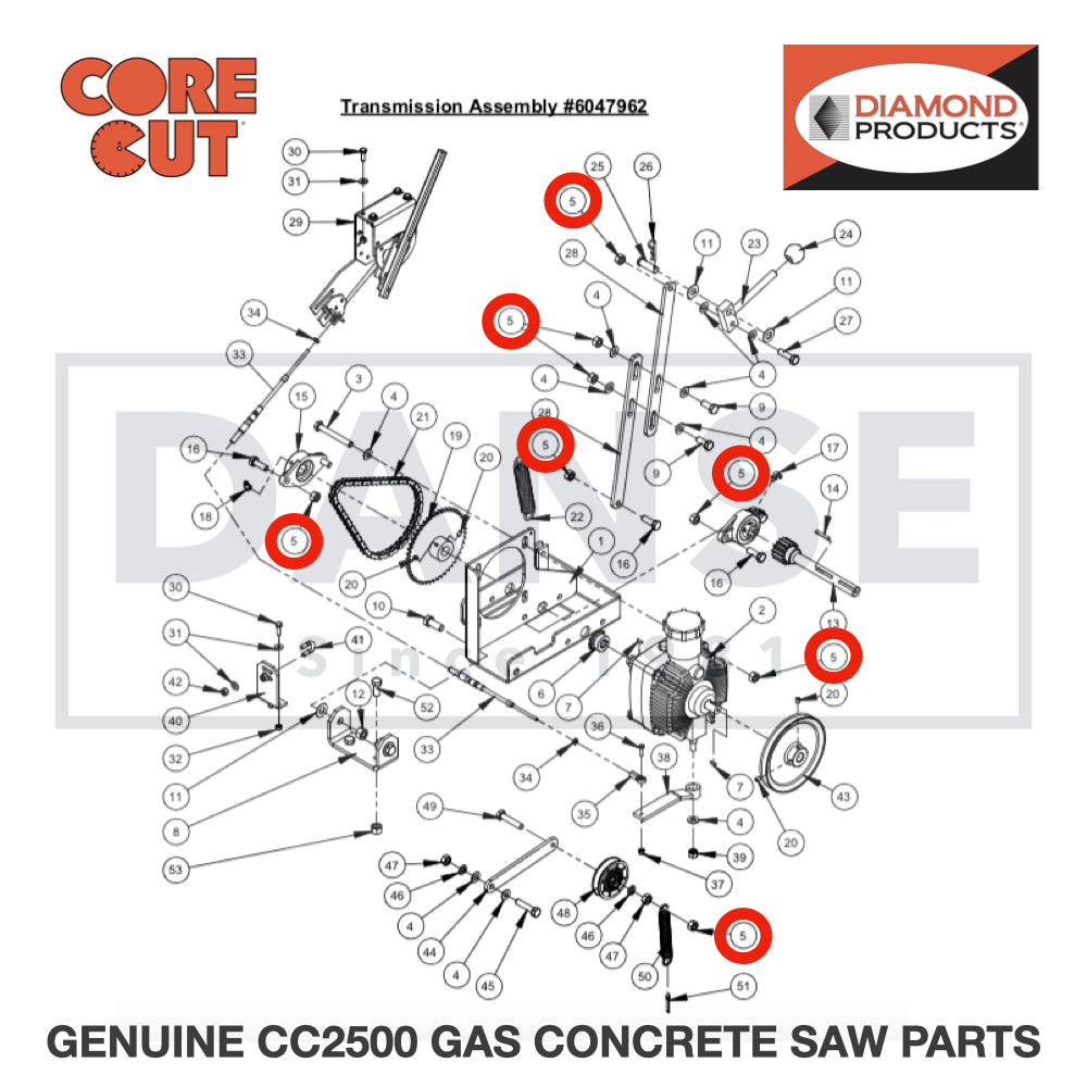 Lock Nut, M10-1.5 Nylon Insert 2900304 for CC2500 Saw by Core Cut Diamond Products