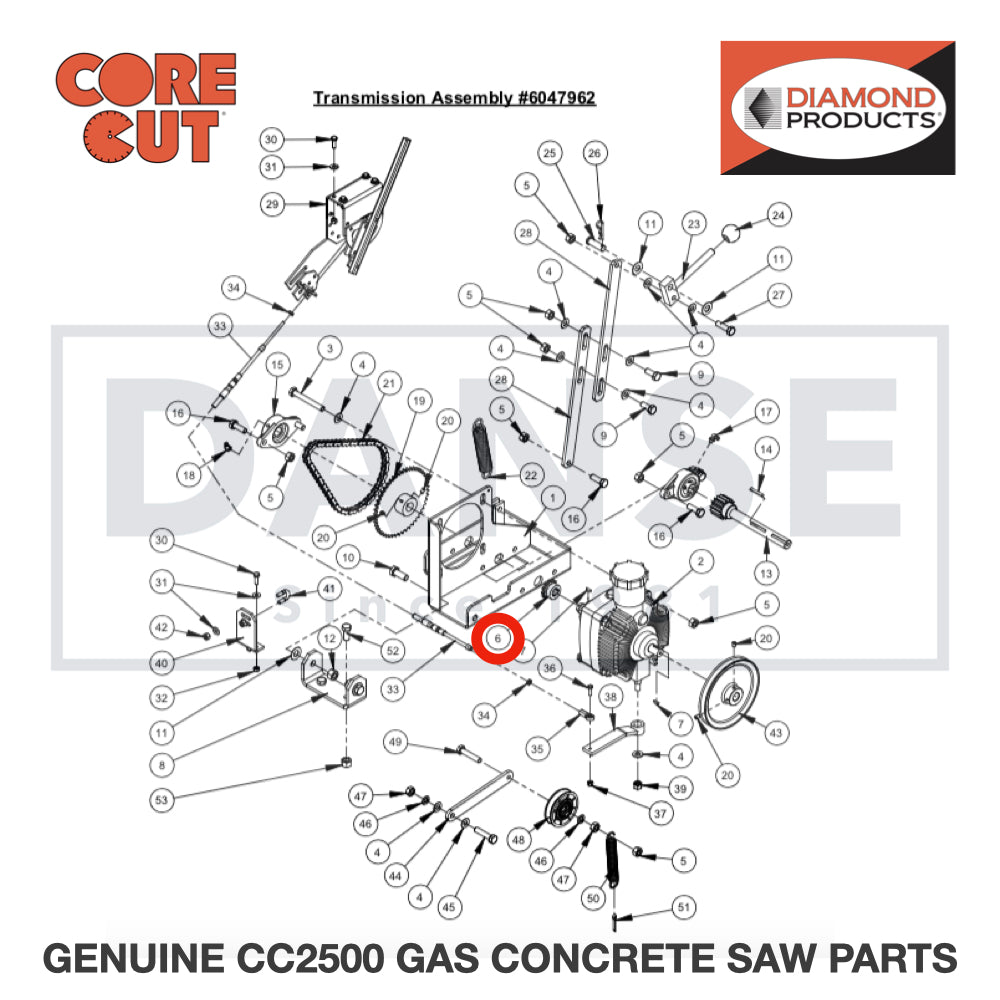 SProcket, 12 Teeth W/ 1/4 Setscrew 2500017 for CC2500 Saw by Core Cut Diamond Products