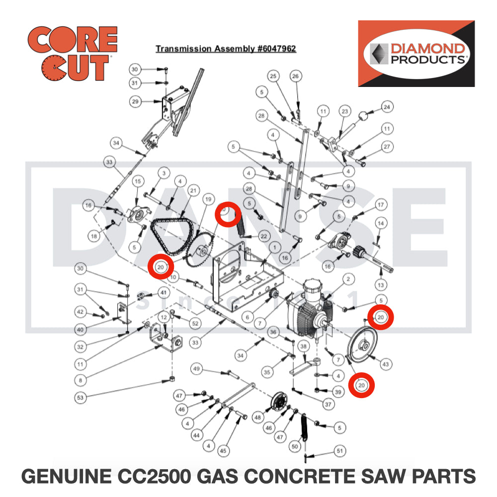 Set Screw, Soc. Hd., 1/4-20 x 3/8" 2900101 for CC2500 Saw by Core Cut Diamond Products