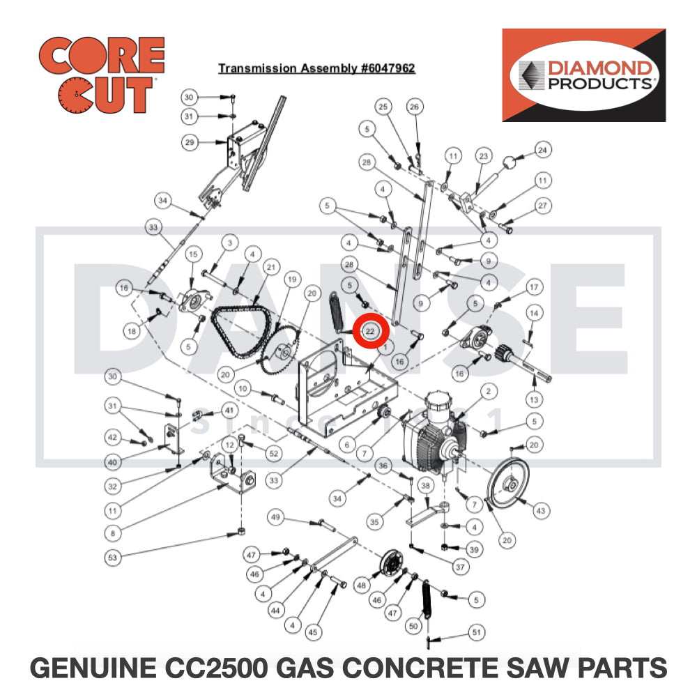 Spring, 1" Dia. x 6" 2500780 for CC2500 Saw by Core Cut Diamond Products