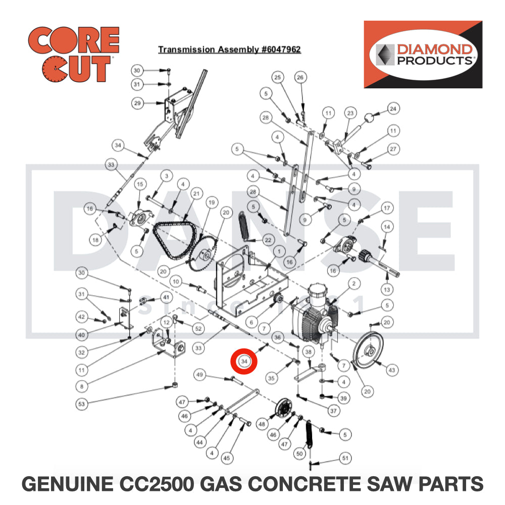 Hex Nut, #10-32 2900188 for CC2500 Saw by Core Cut Diamond Products
