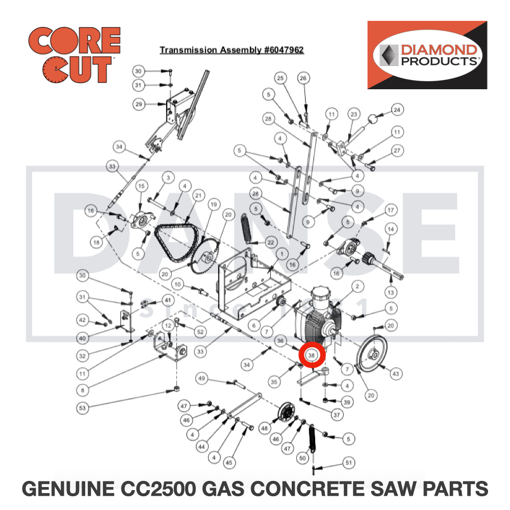 Shift Lever 6047926 for CC2500 Saw by Core Cut Diamond Products