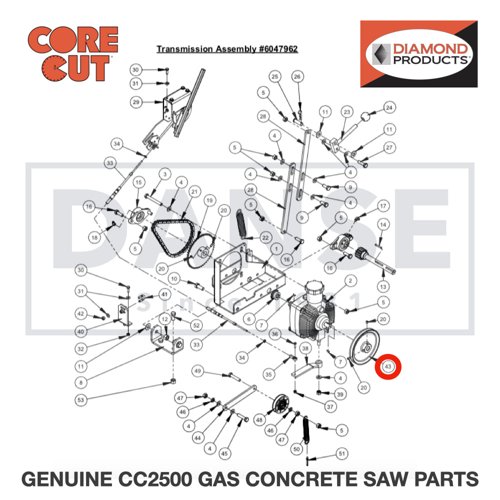 Pulley, 6" 2500016 for CC2500 Saw by Core Cut Diamond Products
