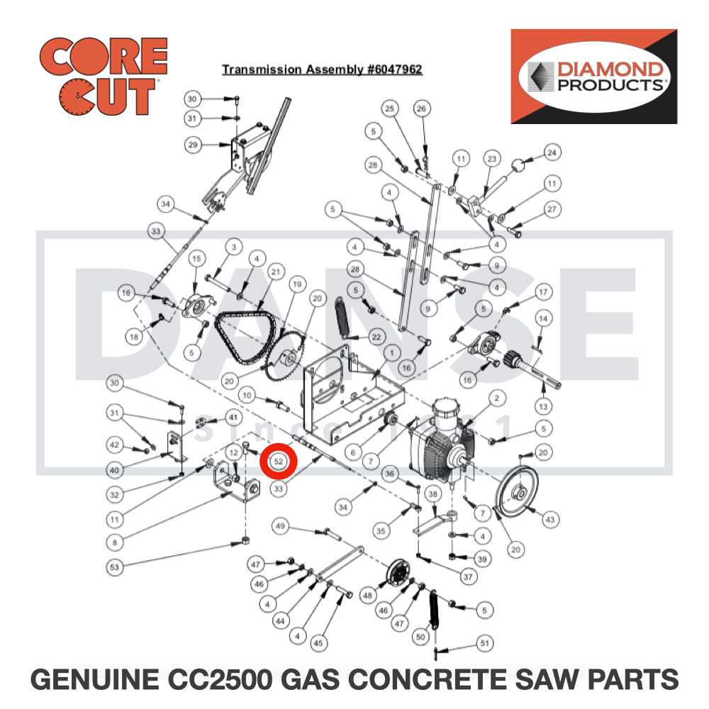 Cap Screw, Hex Hd., 7/16-14 x 1" 2900407 for CC2500 Saw by Core Cut Diamond Products