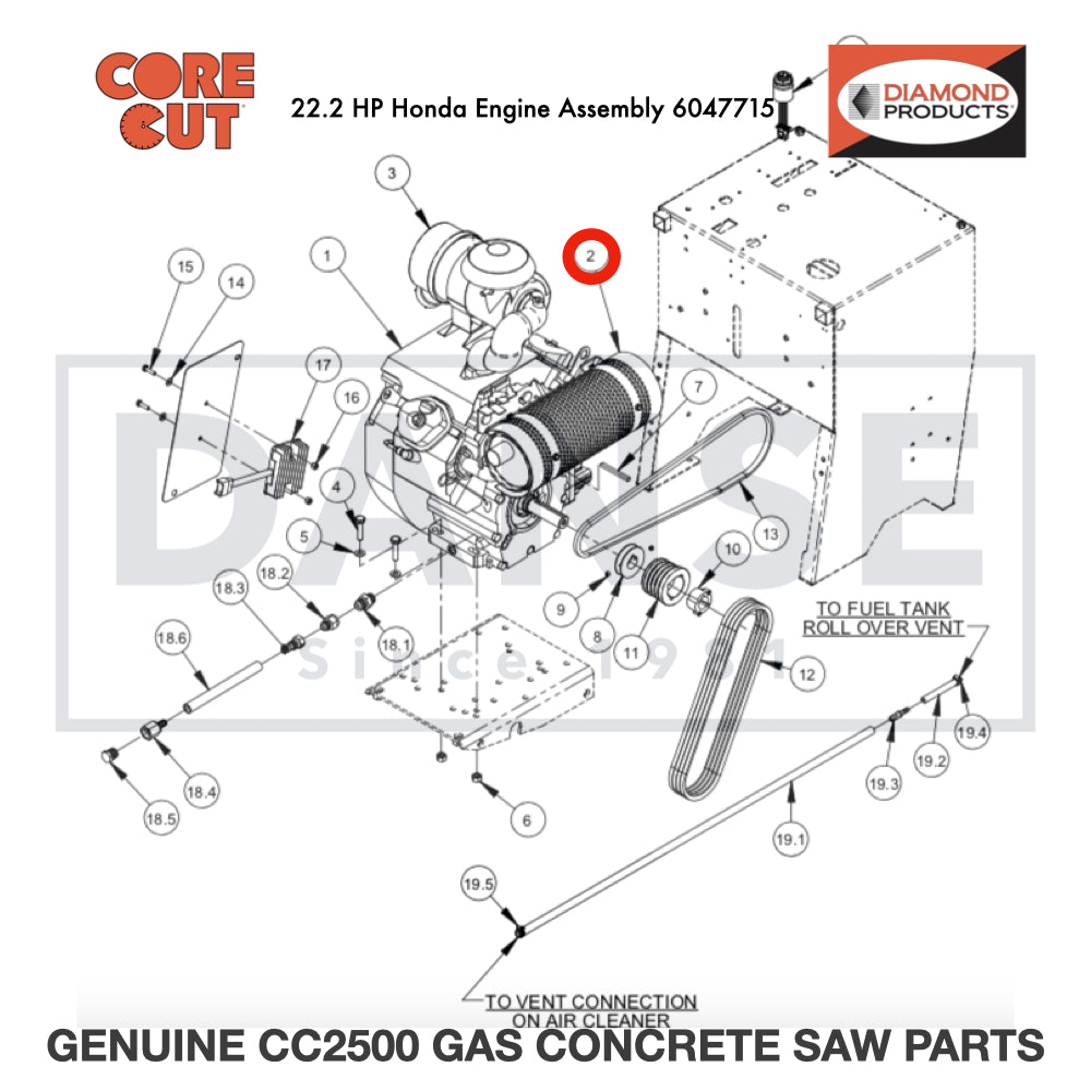 Muffler Assembly, High Mount, Left 2703139 for CC2500 Saw by Core Cut Diamond Products