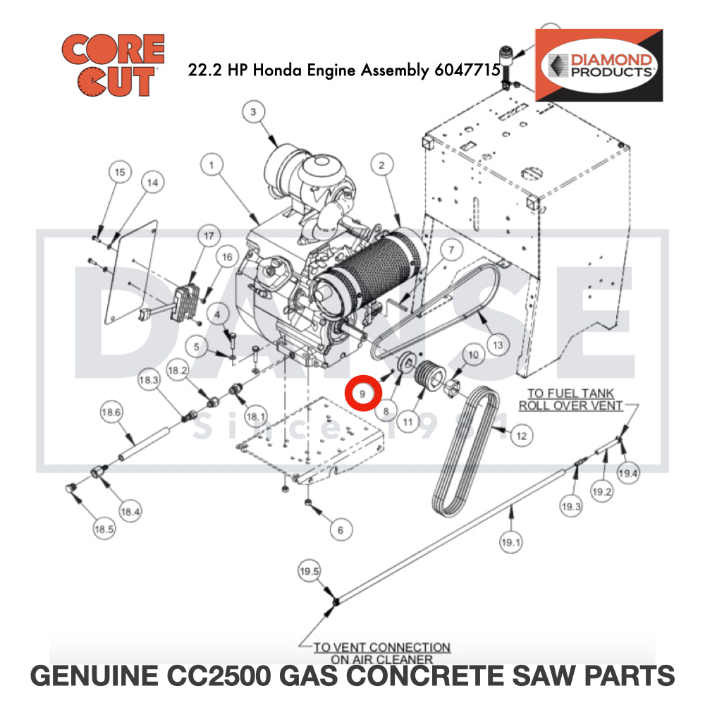 Set Screw, Soc. Hd., 5/16-18 x 1/4" 2900036 for CC2500 Saw by Core Cut Diamond Products