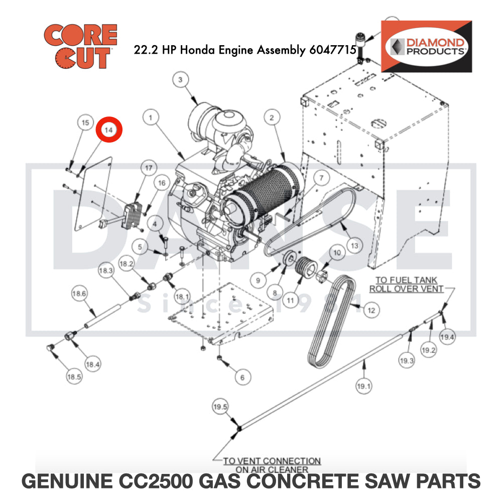 Flat Washer, 1/4" SAE 2900009 for CC2500 Saw by Core Cut Diamond Products
