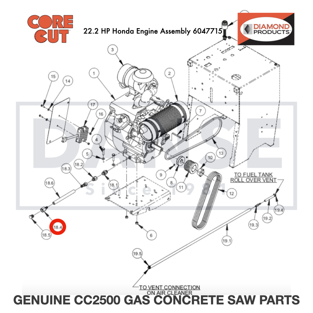 Fitting, 1/2" F. Pipe to 1/2" Push Lock 3200163 for CC2500 Saw by Core Cut Diamond Products