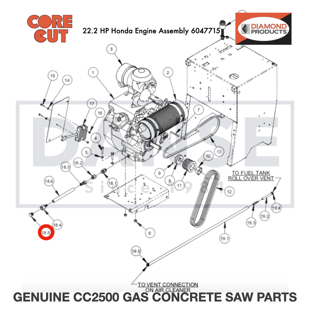 Plug, 1/2-14 NPT 3200160 for CC2500 Saw by Core Cut Diamond Products