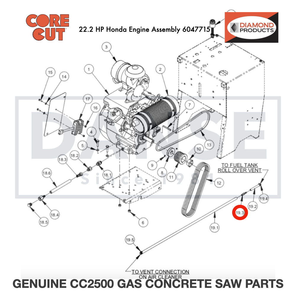1/4" to 3/8" Hose Barb 3202925 for CC2500 Saw by Core Cut Diamond Products