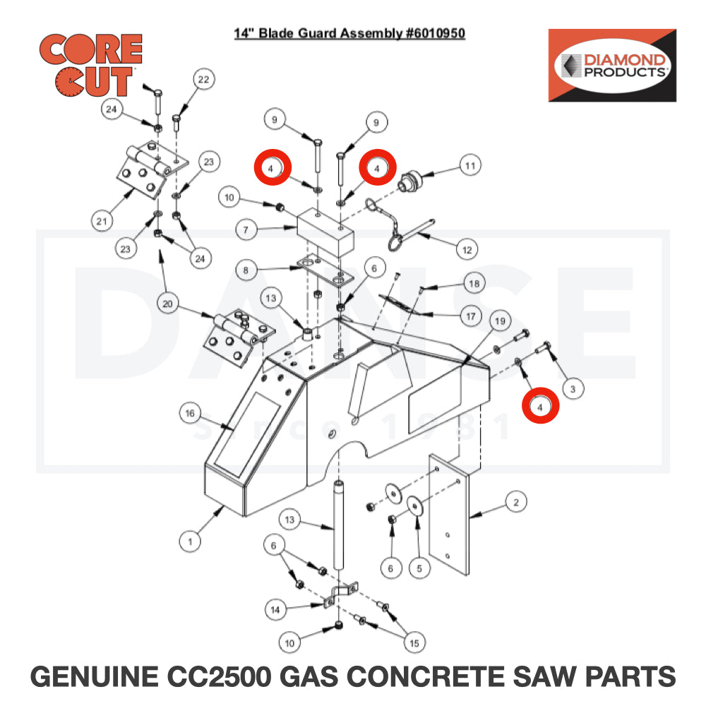 Flat Washer, M6 2901494 for CC2500 Saw by Core Cut Diamond Products