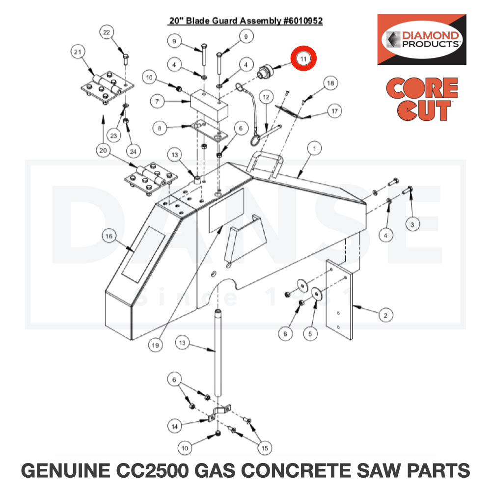 Fitting, 3/8" M. Pipe to 3/4" M. Garden 3200002 for CC2500 Saw by Core Cut Diamond Products