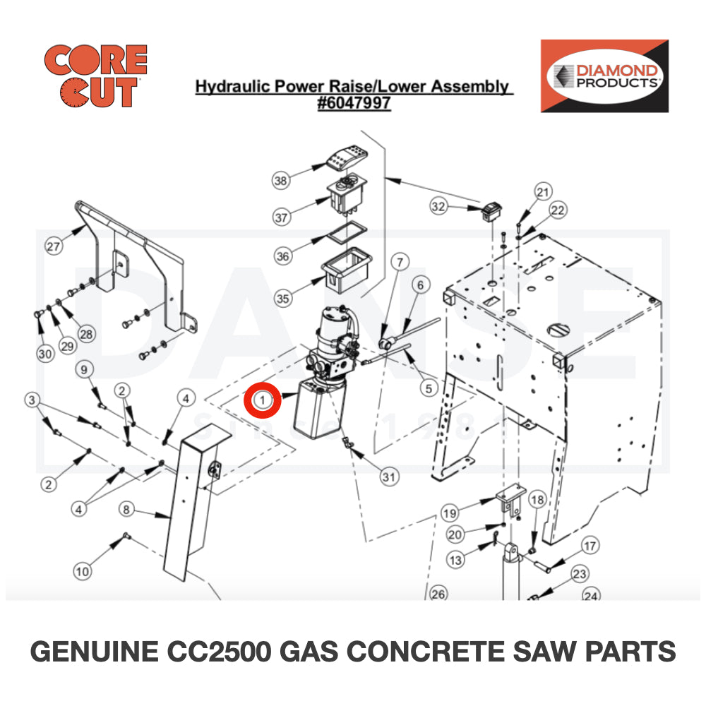 Electro/Hydraulic Pump Unit 2600692 for CC2500 Saw by Core Cut Diamond Products