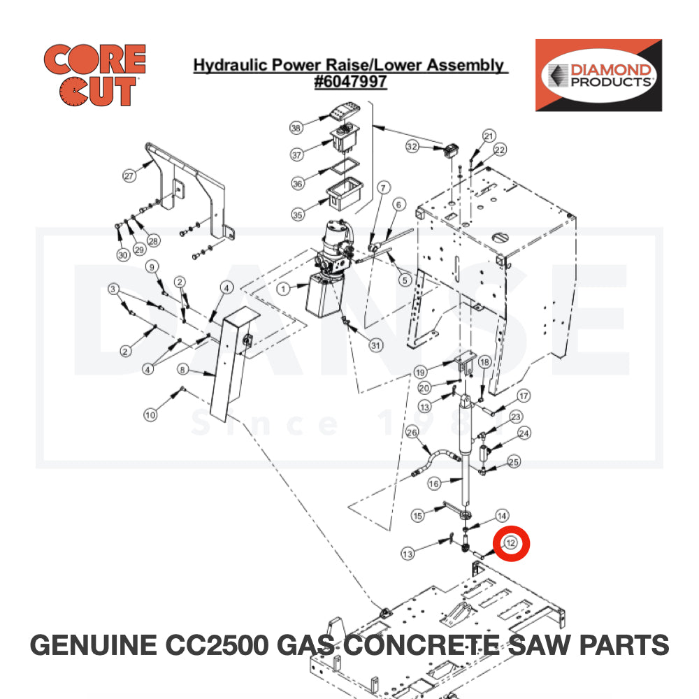 Cap Screw, Hex Hd., M8-1.25 x 20mm 2900329 for CC2500 Saw by Core Cut Diamond Products