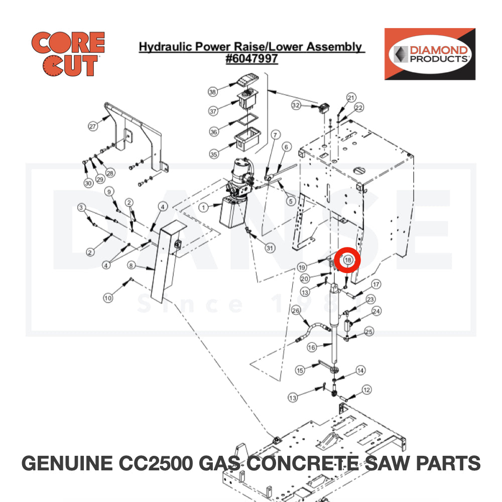 Cable Connecting Arm 6047966 for CC2500 Saw by Core Cut Diamond Products