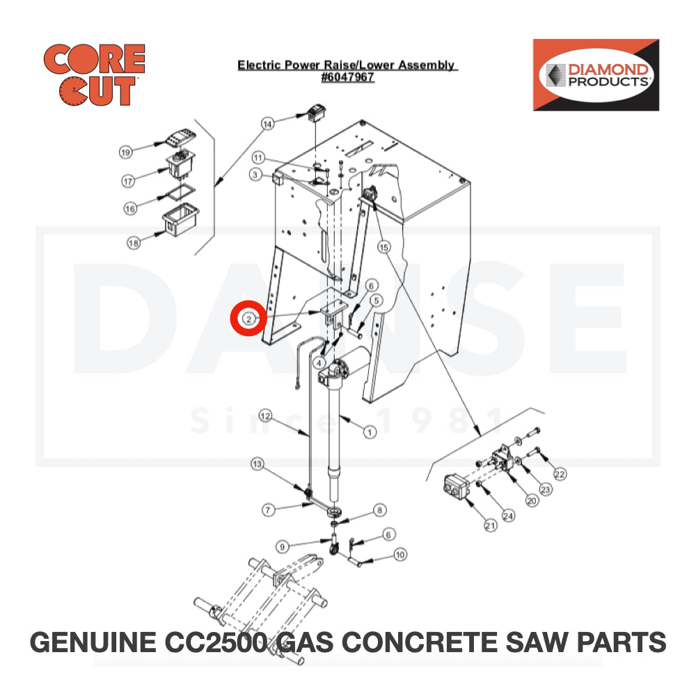 Actuator Clevis 6047965 for CC2500 Saw by Core Cut Diamond Products
