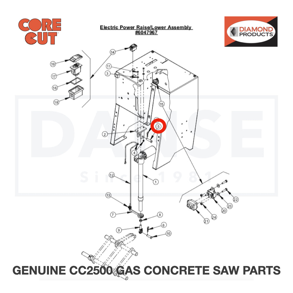 Clevis Pin, 1/2 x 1-3/4", Zinc Plated 2900393 for CC2500 Saw by Core Cut Diamond Products