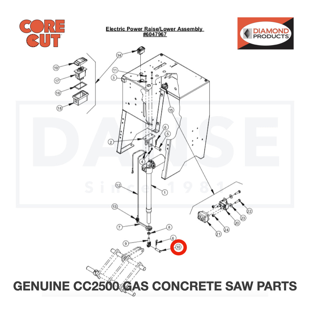 Clevis Pin, 1/2" x 1-3/4" 2900354 for CC2500 Saw by Core Cut Diamond Products