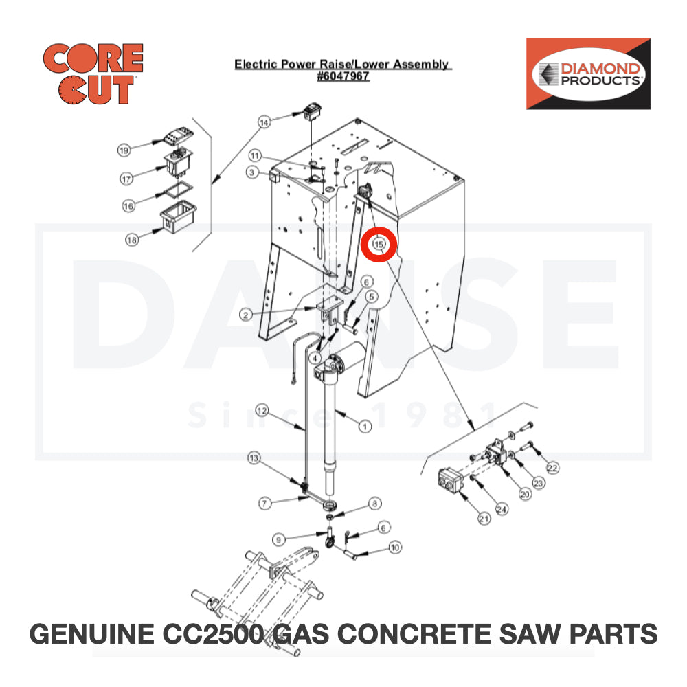 Circuit Breaker Assembly 6047979 for CC2500 Saw by Core Cut Diamond Products