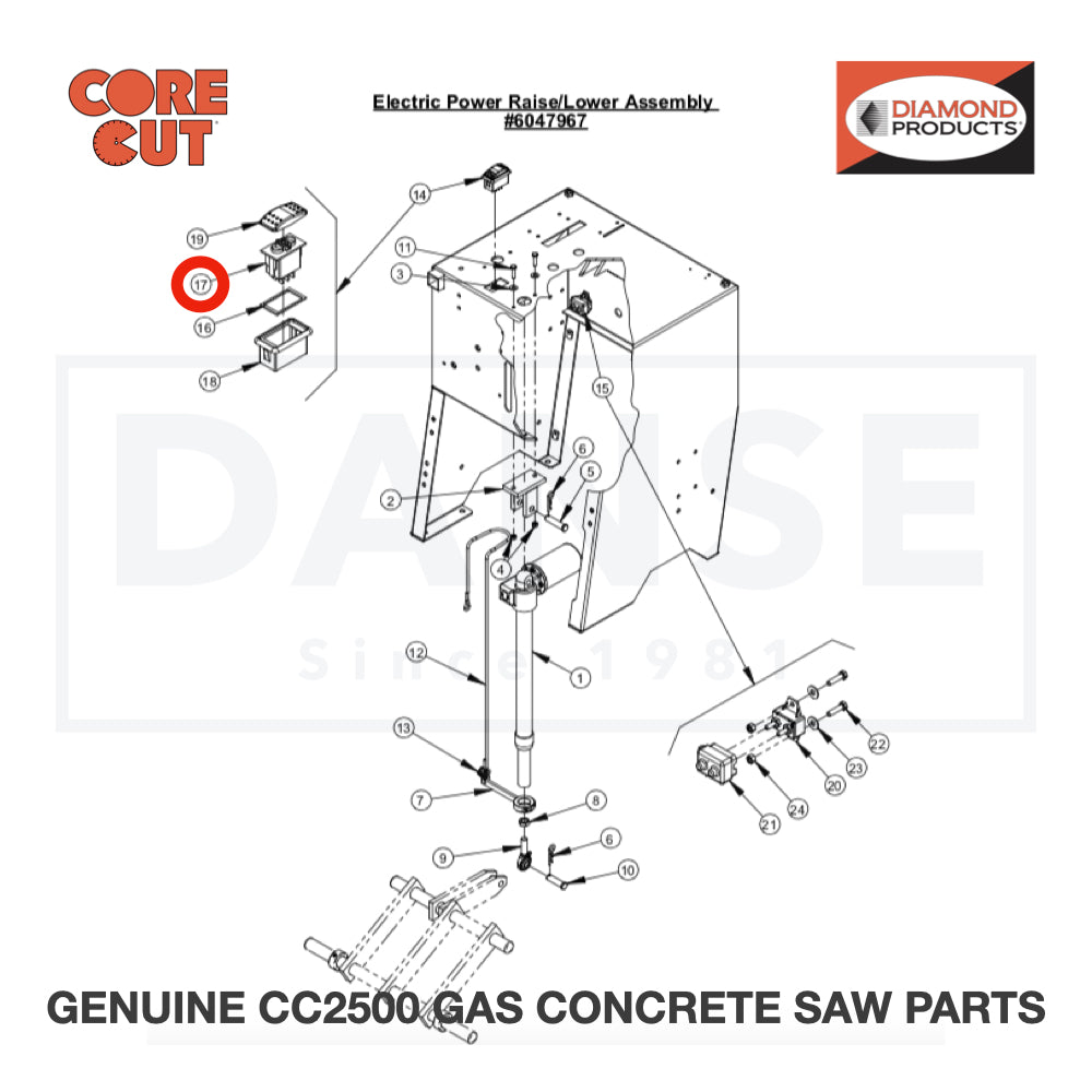Rocker Switch Body 2800258 for CC2500 Saw by Core Cut Diamond Products