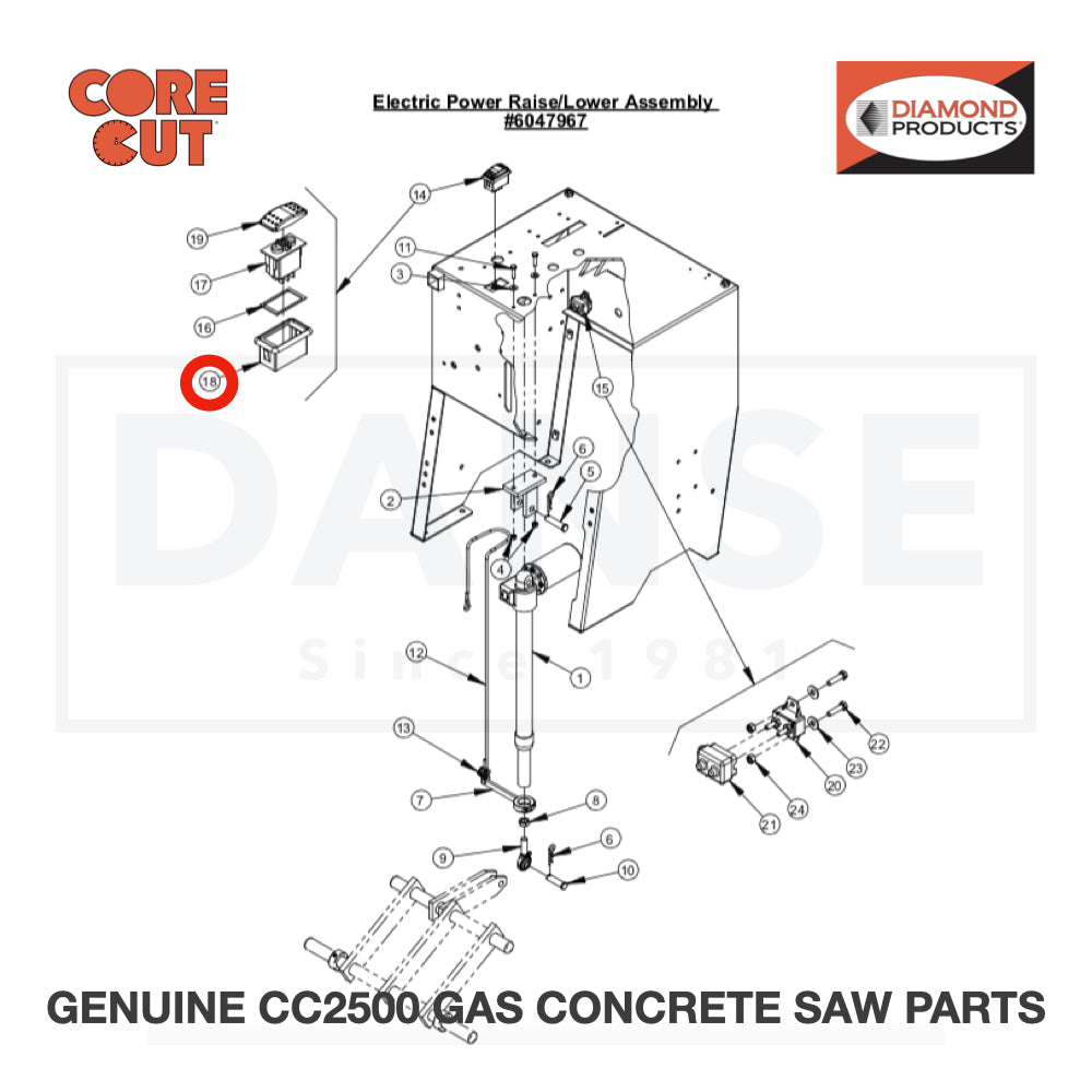 Rocker Mount Panel 2800260 for CC2500 Saw by Core Cut Diamond Products